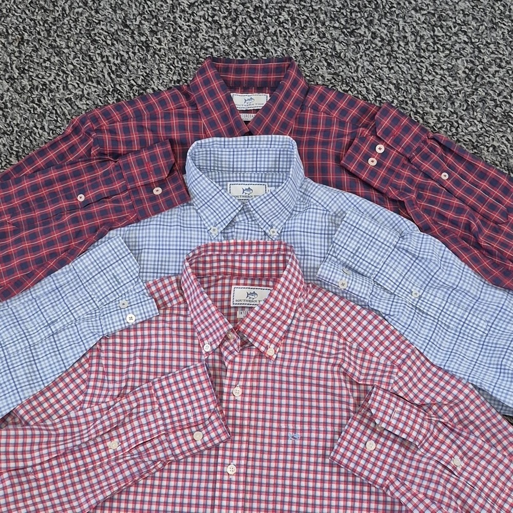 Lot of 3 SOUTHERN TIDE INTERCOASTAL Shirts Mens Small Stretch Techโ Long Sleeve